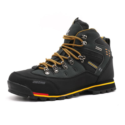 Men Hiking Shoes High Top Waterproof Leather 8037 8037 black yellow 47