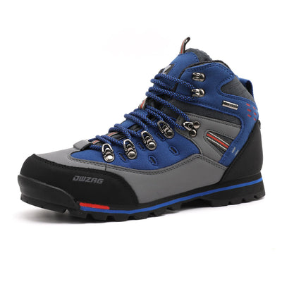 Men Hiking Shoes High Top Waterproof Leather 8037 8037 gray sapphire blue 47