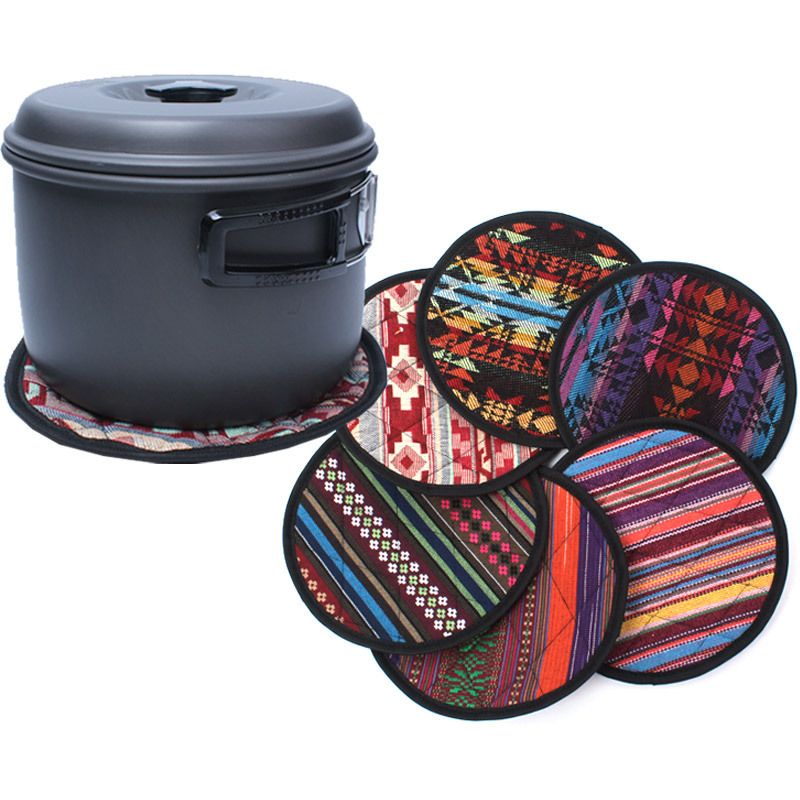 Pot Mat Retro Round Kitchen Insulation Holder Retro style-pot holder