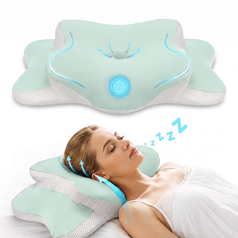 Dream Nest Butterfly Memory Foam Pillow Azure