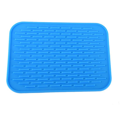 Silicone Table Mat Square Drain Heat Insulation Yipin Blue