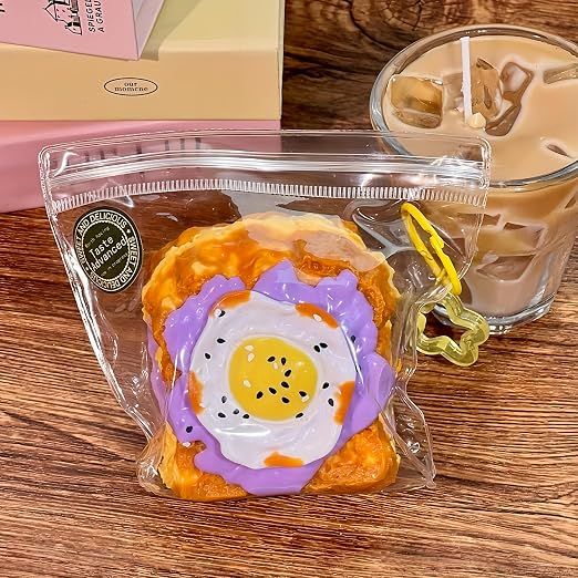 Creative Fried Egg Toast Slow-Rising Stress-Relieving Toy, Handmade,Soft Stress Relief Desktop Gadget for Office & Home, Adult Hand Tension Relaxer, Fun Squeezing Toy