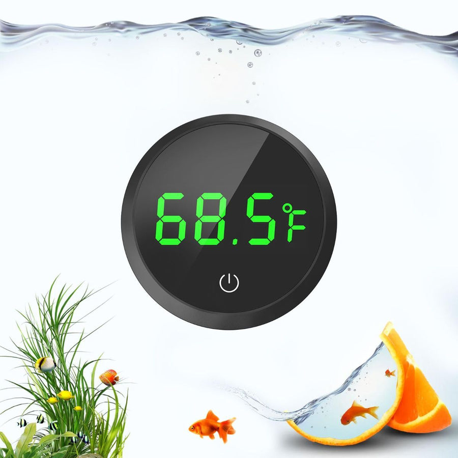 Fish Tank Thermometer Aquarium Thermometer Wireless Touch Stick Digital Aquarium Thermometer LED Display ±1°F for Monitoring The Fish Tank Aquarium Temperature Accessories - Black - Size 1.77in