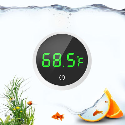 Fish Tank Thermometer Aquarium Thermometer Wireless Touch Stick Digital Aquarium Thermometer LED Display ±1°F for Monitoring The Fish Tank Aquarium Temperature Accessories - White - Size 1.77in