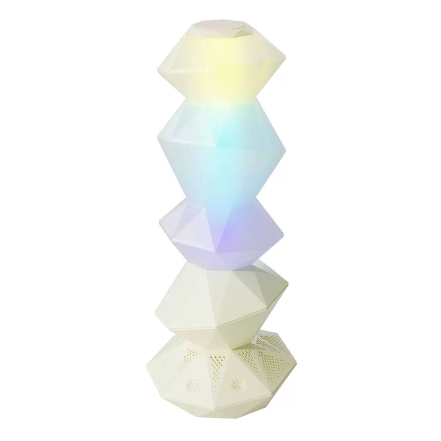 RGB Magic Crystal Speaker Lamp with Bluetooth, Music Sync, and Ambient Lighting for Gaming Desk, Bedroom, or Home Decor (White)