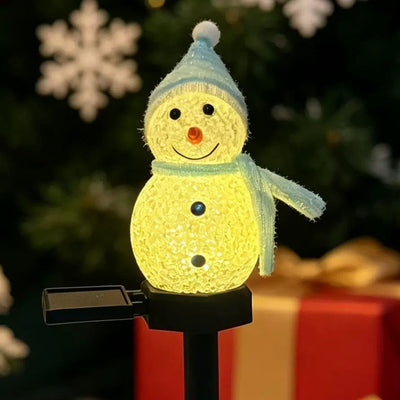 Charming Solar Snowman Stake Lights with Warm Glow, Auto On/Off, and Colorful Hat & Scarf Designs – Waterproof Outdoor Decoration for Garden, Pathway, and Yard, Ideal for Holiday Ambiance (Single Blue)