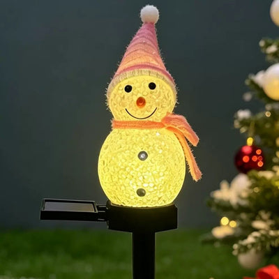 Charming Solar Snowman Stake Lights with Warm Glow, Auto On/Off, and Colorful Hat & Scarf Designs – Waterproof Outdoor Decoration for Garden, Pathway, and Yard, Ideal for Holiday Ambiance (Single Pink)