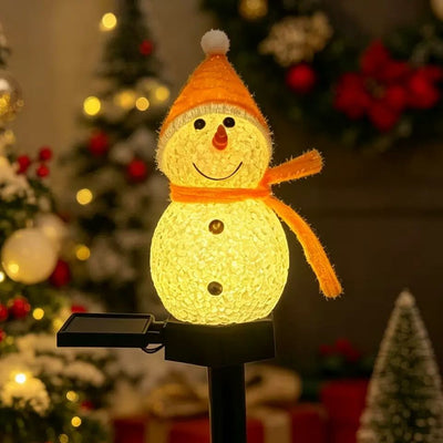 Charming Solar Snowman Stake Lights with Warm Glow, Auto On/Off, and Colorful Hat & Scarf Designs – Waterproof Outdoor Decoration for Garden, Pathway, and Yard, Ideal for Holiday Ambiance (Single Yellow)