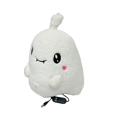 USB-Powered Plush Heating Pad, Cartoon Ghost Design, Soft Warm Stuffed Toy for Home, Office, and Travel, Perfect Cozy Gift for Halloween and Cold Days (White)