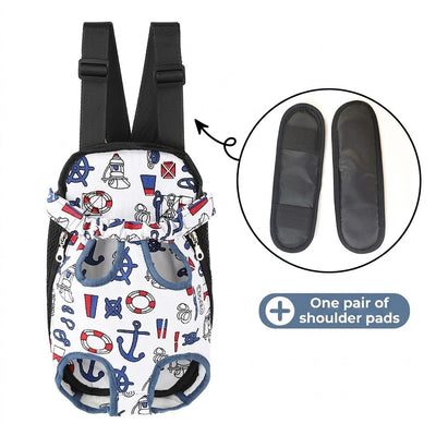 Portable Pet Front Chest Backpack for Small Dogs and Cats – Hands-Free Travel Carrier with Adjustable Straps, Breathable Mesh, and Padded Shoulder Pads for Comfortable Outdoor Adventures (M, White)