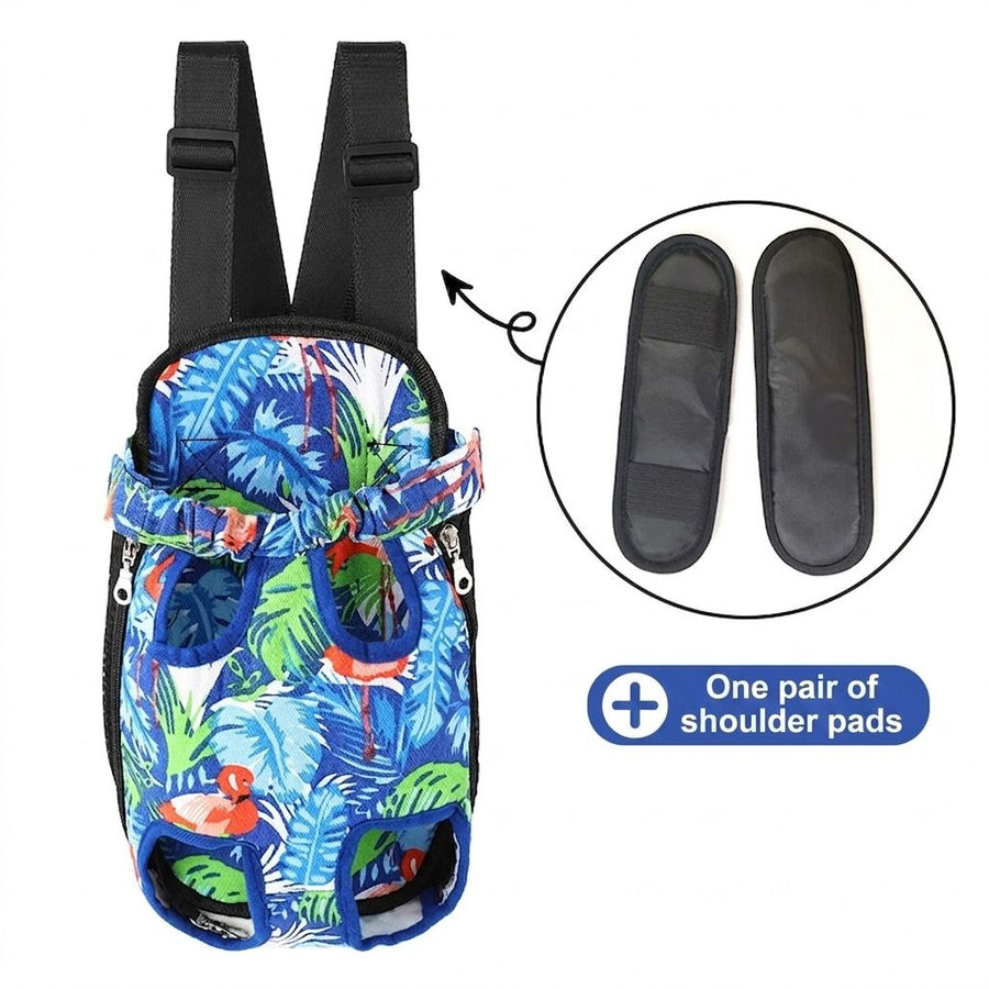 Portable Pet Front Chest Backpack for Small Dogs and Cats – Hands-Free Travel Carrier with Adjustable Straps, Breathable Mesh, and Padded Shoulder Pads for Comfortable Outdoor Adventures (S, Blue)
