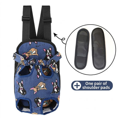 Portable Pet Front Chest Backpack for Small Dogs and Cats – Hands-Free Travel Carrier with Adjustable Straps, Breathable Mesh, and Padded Shoulder Pads for Comfortable Outdoor Adventures (XL, MultiColor)