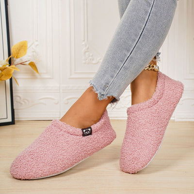 Cozy Winter House Slippers for Women – Thick Fleece-Lined, Slip-On Heel Support, Non-Slip Sole for Warm Indoor Comfort (L(40-41), Pink)