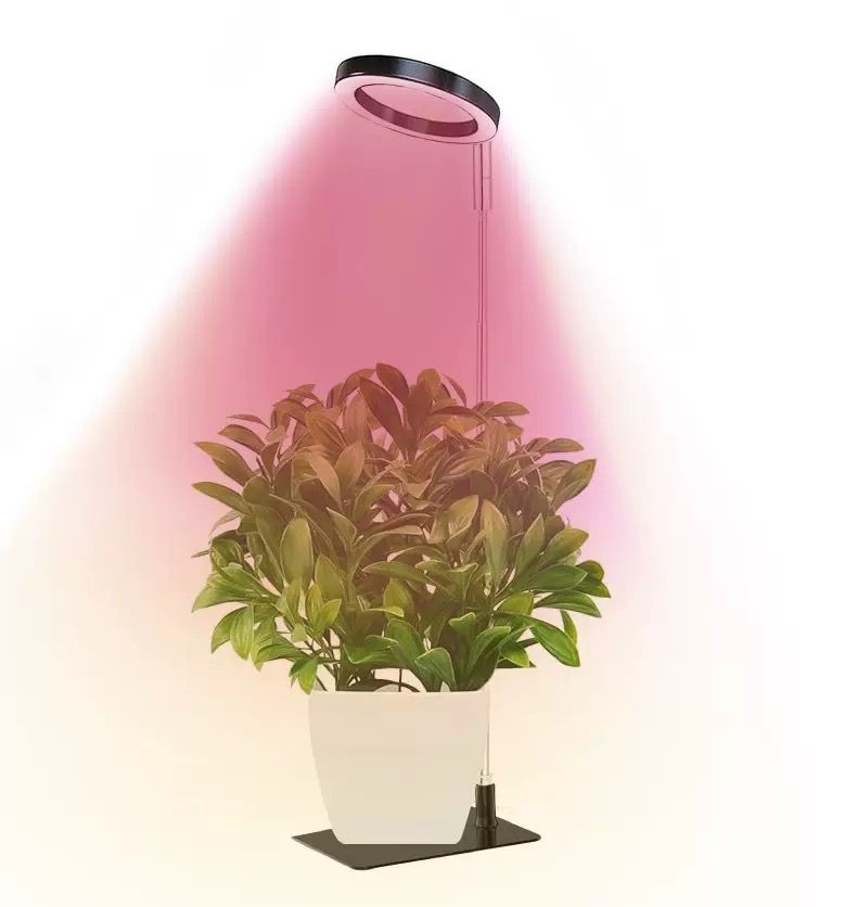 Full Spectrum LED Plant Grow Light with Telescopic Stand, Angel Ring Design, Dimmable Timer & Multi-Mode for Indoor Potted Plants, Succulents, and Home Desktop Decor (3PCS, Red Blue Warm Light（Black+Black Base))