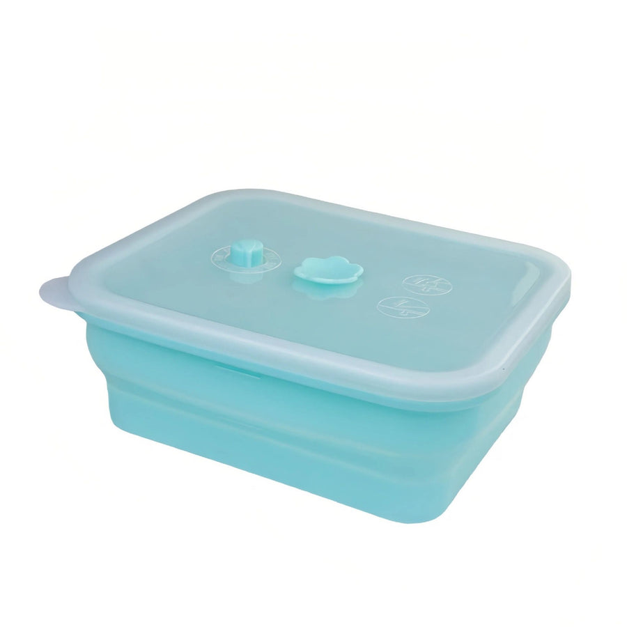 Collapsible Food-Grade Silicone Storage Container with Leakproof Lid, Built-in Date Dial and Steam Vent - Reusable, Microwave-Safe, Freezer-Ready, Perfect for Meal Prep, Leftovers, Picnics and Everyday Freshness (Blue（Square）, 1500ml)