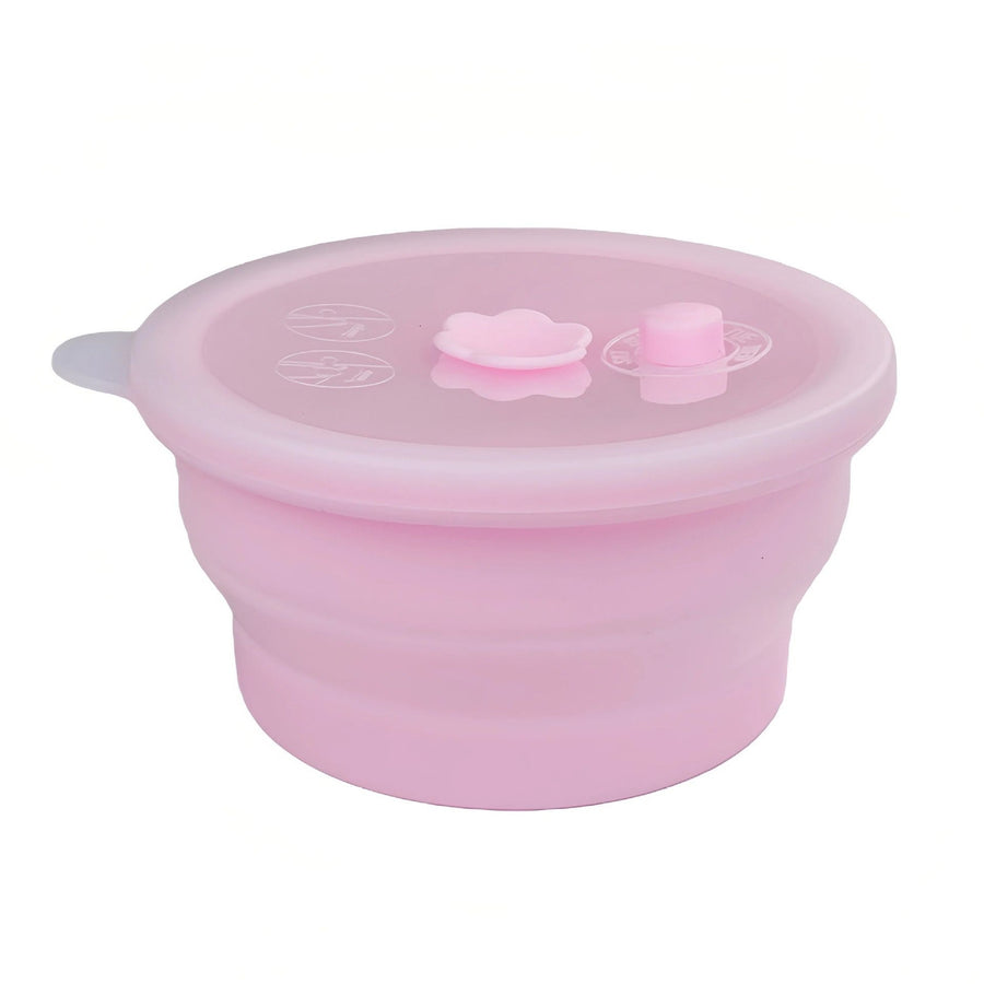 Collapsible Food-Grade Silicone Storage Container with Leakproof Lid, Built-in Date Dial and Steam Vent - Reusable, Microwave-Safe, Freezer-Ready, Perfect for Meal Prep, Leftovers, Picnics and Everyday Freshness (Pink（Round）, 1000ml)