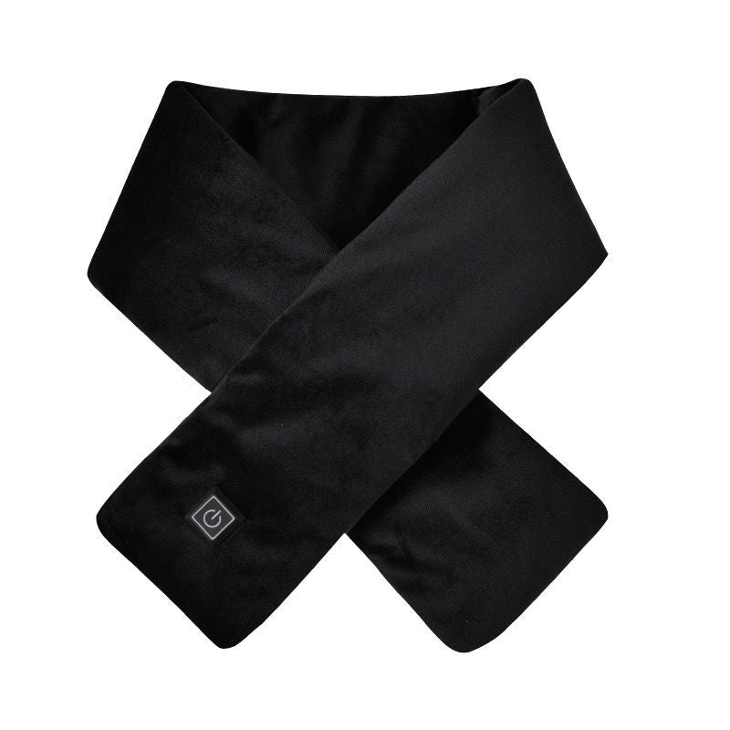 Smart Heated Winter Scarf with USB Power, 3-Temperature Control, Washable Design for Neck Warmth in Office, Home, and Outdoor Camping (Black)