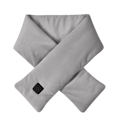 Smart Heated Winter Scarf with USB Power, 3-Temperature Control, Washable Design for Neck Warmth in Office, Home, and Outdoor Camping (Grey)