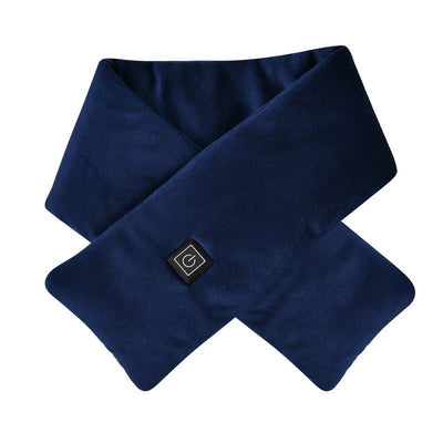 Smart Heated Winter Scarf with USB Power, 3-Temperature Control, Washable Design for Neck Warmth in Office, Home, and Outdoor Camping (Navy)