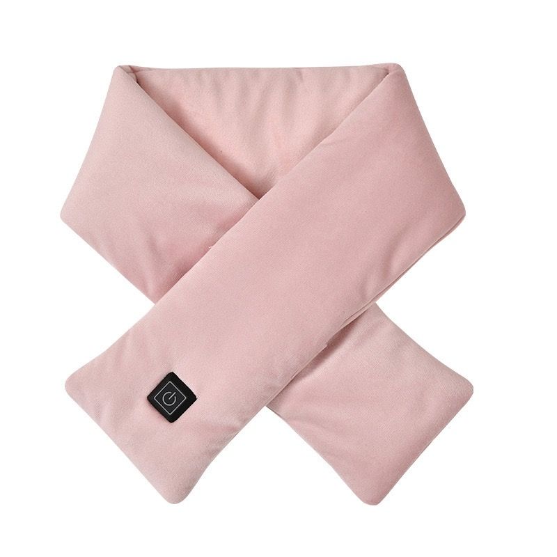 Smart Heated Winter Scarf with USB Power, 3-Temperature Control, Washable Design for Neck Warmth in Office, Home, and Outdoor Camping (Pink)