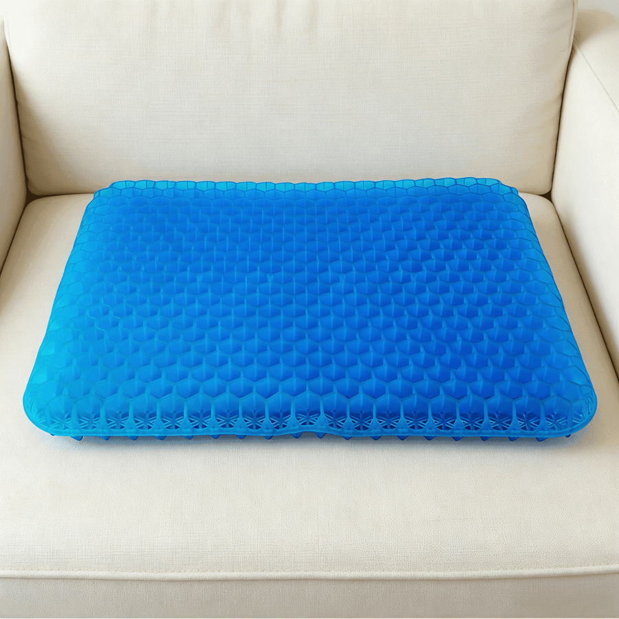 Ultra-Large Honeycomb Gel Seat Cushion – Soft, Breathable, and Cooling Pad for Office Chairs, Wheelchairs, and Home Use – Reduces Sweat and Pressure Discomfort, Lightweight and Adjustable for All-Season Comfort (Blue)