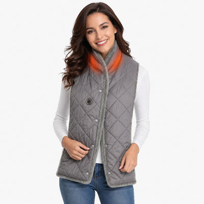 Stay Warm Anywhere with This USB-Powered Heated Scarf, Featuring Five Adjustable Heat Levels, Plush Fleece Lining, and a Versatile Snap-Button Design That Transforms into a Shawl or Wrap for Ultimate Cold-Weather Comfort (Grey, Long)