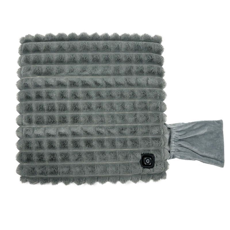 USB-Powered Heated Seat Cushion with Plush Faux Rabbit Fur, Anti-Slip Base, and Foldable Backrest – Ideal for Office Chairs, Car Seats, and Outdoor Camping Chairs in Rock Gray, Cherry Pink, and Fallen Yellow. (45×45×4cm, Grey)