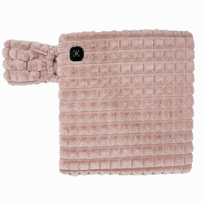 USB-Powered Heated Seat Cushion with Plush Faux Rabbit Fur, Anti-Slip Base, and Foldable Backrest – Ideal for Office Chairs, Car Seats, and Outdoor Camping Chairs in Rock Gray, Cherry Pink, and Fallen Yellow. (45×45×2cm, Pink)