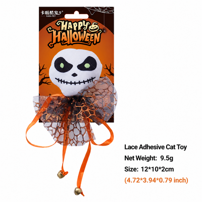 Delight your feline friend this spooky season with our Halloween-themed catnip toys, featuring plush skeletons, mummies, and pumpkins that awaken your cat’s playful instincts for hours of self-amusing fun. (Lace Adhesive)