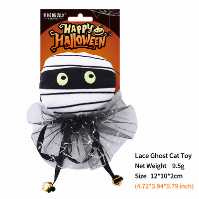 Delight your feline friend this spooky season with our Halloween-themed catnip toys, featuring plush skeletons, mummies, and pumpkins that awaken your cat’s playful instincts for hours of self-amusing fun. (Lace Ghost)