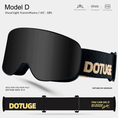 DOTUGE Kids Snow Goggles with Magnetic Flip Design, Anti-Fog HD Lens & UV400 Protection, Compatible with Prescription Glasses, Ideal for Skiing, Snowboarding, and Winter Outdoor Adventures (D)