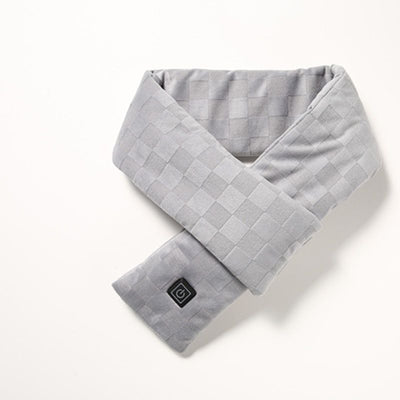 USB-Powered Heated Scarf with Adjustable Temperature, Soft Fleece Neck Warmer for Cold Weather, Perfect for Outdoor Camping, Home Relaxation, and Daily Commute (Light Gray)