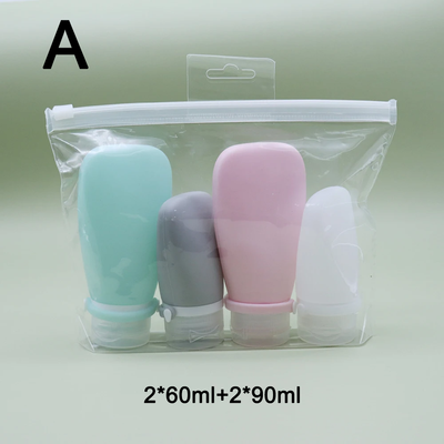 Travel-Friendly Silicone Dispensing Bottle Set for Toiletries, Leak-Proof Refillable Containers for Shampoo, Conditioner, Lotion, and Skincare – Lightweight, Squeezable, and TSA-Approved Carry-On Essentials (A)