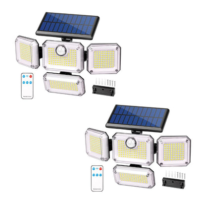 Brighten your outdoors with this four-head solar motion sensor wall light, featuring 333 super-bright LEDs, adjustable panels, and a separate solar panel for flexible installation. Perfect for front doors, garages, patios, and pathways, it delivers powerf