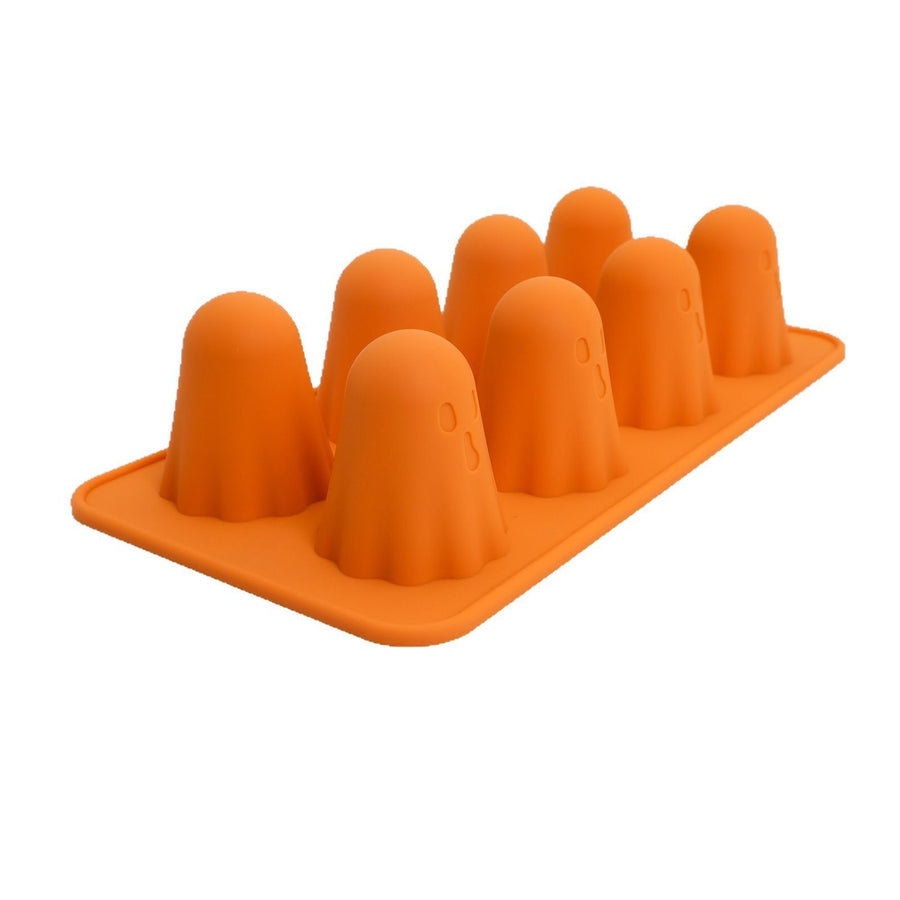Spooky Halloween Ghost Silicone Mold – Create 8 Adorable Ghost-Shaped Chocolates, Jell-O Shots, Ice Cubes and Party Treats with Non-Stick Flexibility for Festive Kitchen Fun (1PCS)