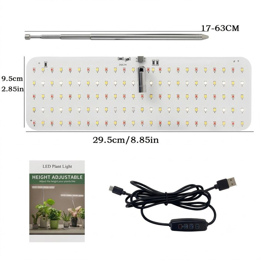 Full Spectrum LED Grow Light with Adjustable Stand & Timer, Ideal for Indoor Plants, Seedlings, Succulents, and Aquarium Tanks, USB Powered Desktop Plant Lamp for Home Micro Landscapes (Ground Spike Style)