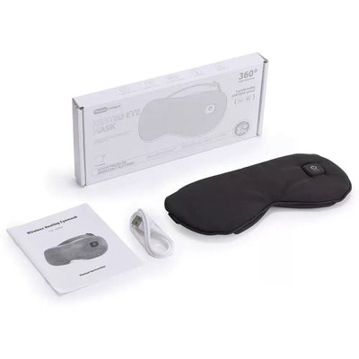 Wireless Smart Heated Eye Mask with 3-Temperature Control, Ergonomic Design for Eye Relief, Ideal for Sleep, Travel, and Office Relaxation (Black)