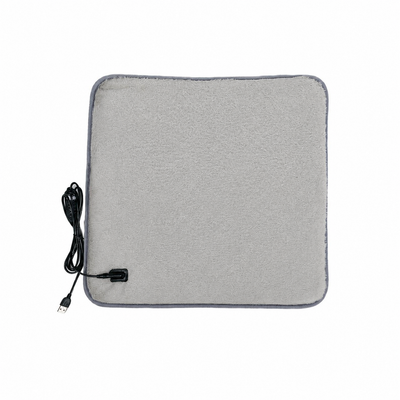 USB-Powered Faux Rabbit Fur Heating Pad for Office, Car, and Outdoor Use – Soft, Portable, and Adjustable Temperature with Timer (Grey)