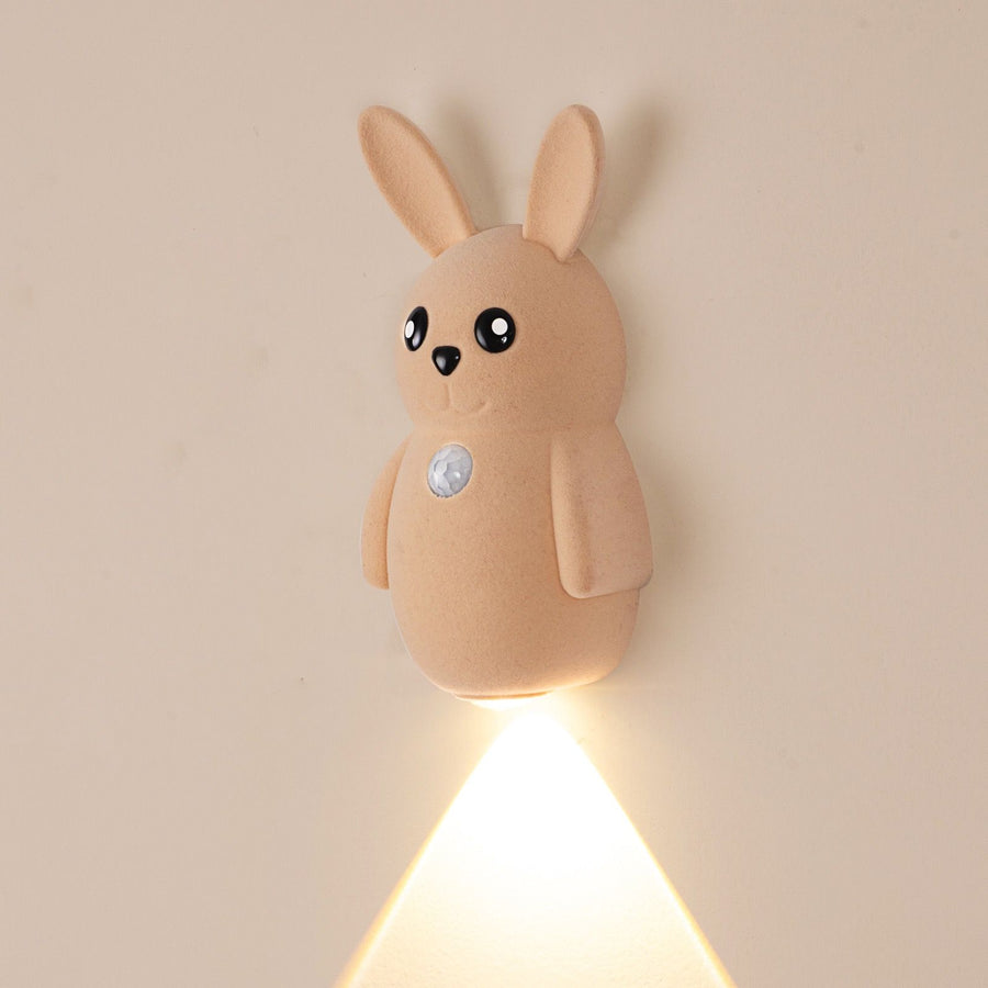 Adorable bunny-shaped motion sensor wall light with magnetic mounting, flicker-free LED, and three color temperatures—perfect for bedrooms, hallways, and staircases to create a warm, hands-free glow at night. (Blush, 1PCS)