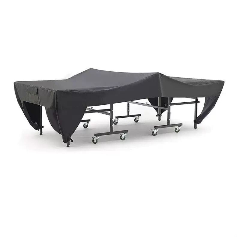 Premium Outdoor Ping Pong Table Cover Waterproof Sunproof Dustproof, Fits Standard Tables with Accessory Pocket and Secure Straps for All-Weather Protection (400D, Black)