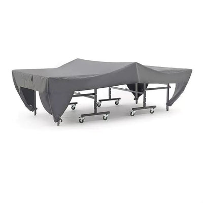 Premium Outdoor Ping Pong Table Cover Waterproof Sunproof Dustproof, Fits Standard Tables with Accessory Pocket and Secure Straps for All-Weather Protection (400D, Grey)