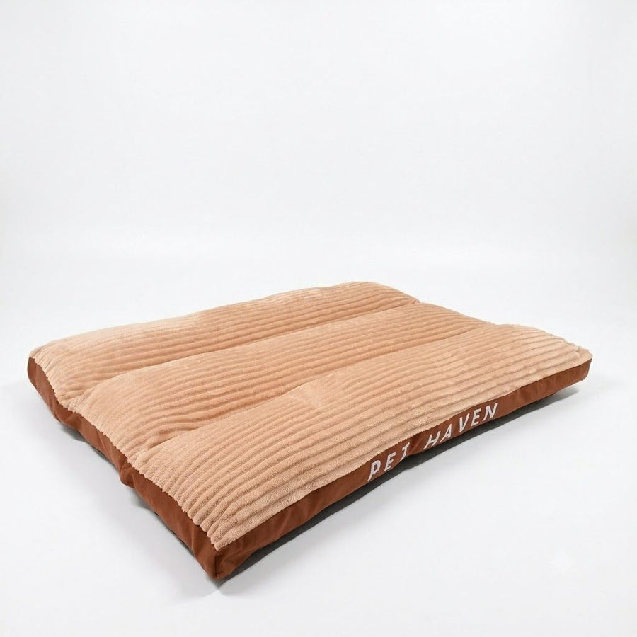 Luxuriously Soft and Thick Pet Sleeping Mat, Perfect Four-Season Floor Bed for Dogs and Cats, Removable Washable Cover with Waterproof Non-Slip Base, Ideal for Light Sleepers and All Breeds (L,Brown)