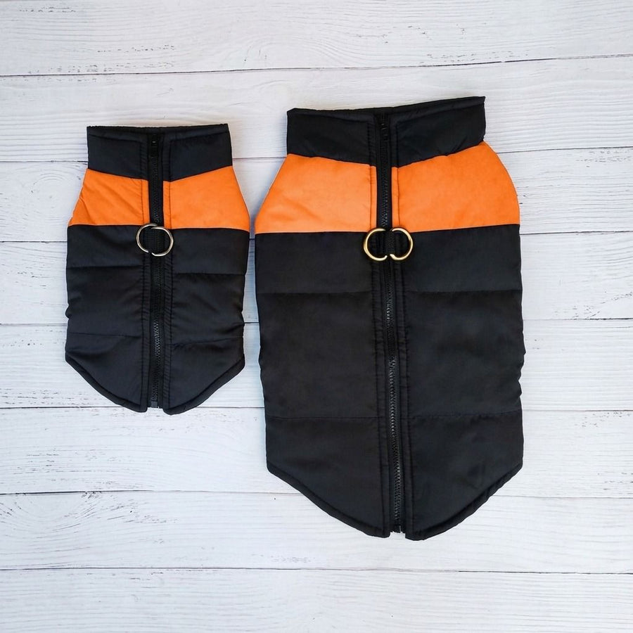 Winter Dog Ski Jacket with Waterproof and Windproof Polyester Shell, Thick PP Cotton Padding for Warmth, 3D Ergonomic Fit with D-Ring Leash Attachment, Ideal for Outdoor Walks and Snow Adventures (S, OrangeRed)