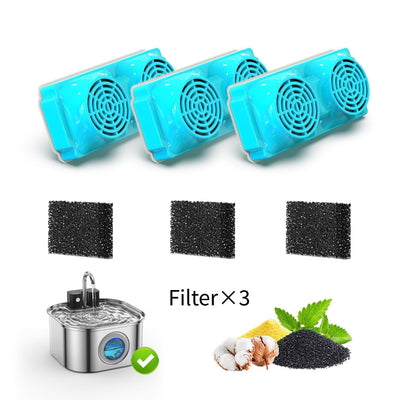 Universal Replacement Pet Water Fountain Filter Cartridge with Dual-Wing Design – Activates Carbon Filtration for Fresh, Clean Water, Perfect for Cats and Small Pets (Filter×3)