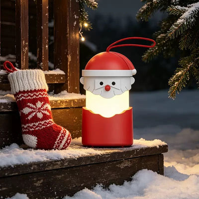 Christmas Music LED Night Light Lantern, Rechargeable with Warm White & 7-Color Changing Lights, Santa Reindeer Christmas Tree Design for Holiday Decor, Kids Bedroom, Party Ambiance Gift – 1 Piece or 3 Pieces Set (Santa（1PCS）)