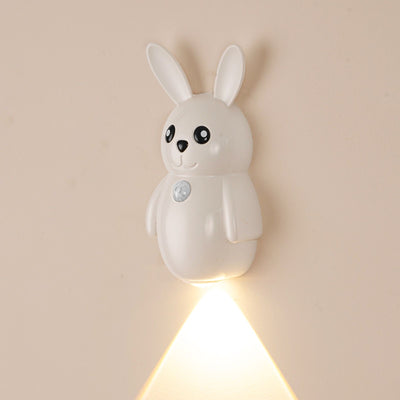 Adorable Bunny Night Light with Motion Sensor, Rechargeable LED Wall Lamp, Magnetic Mounting, 3 Color Temperatures for Bedroom, Hallway, Staircase, and More (2PCS, White)