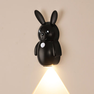 Adorable Bunny Night Light with Motion Sensor, Rechargeable LED Wall Lamp, Magnetic Mounting, 3 Color Temperatures for Bedroom, Hallway, Staircase, and More (3PCS, Black)
