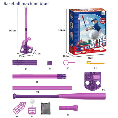 2-in-1 Kids Baseball Training Toy Set with Automatic Pitching and T-Ball Stand, Indoor and Outdoor Practice for Ages 3+ (2IN1, Pink)