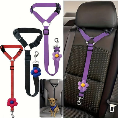 Dog Seat Belt for Car, Pet Car Safety Restraint with Adjustable Straps and Zinc Alloy Hook, Perfect for Securing Your Dog in Vehicle, Ideal Car Safety Strap for Small to Large Dogs, Great Christmas Gift for Pet Lovers (Black)