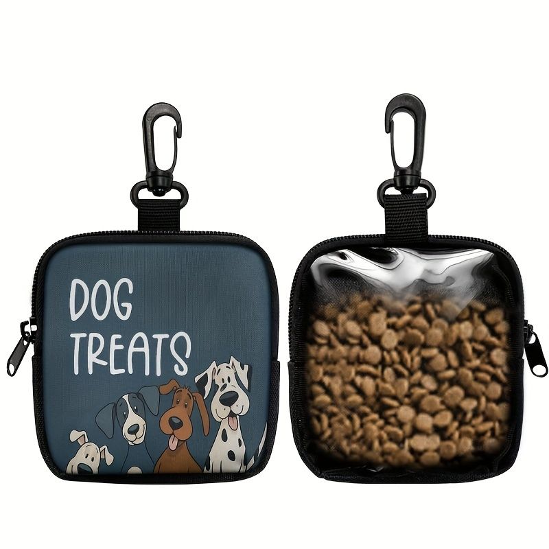 Durable Dog Treat Pouch with Transparent Window, Versatile Travel Organizer for Pet Snacks, Keys, and Small Essentials – Perfect for Outdoor Walks, Training, and Daily Use (A)